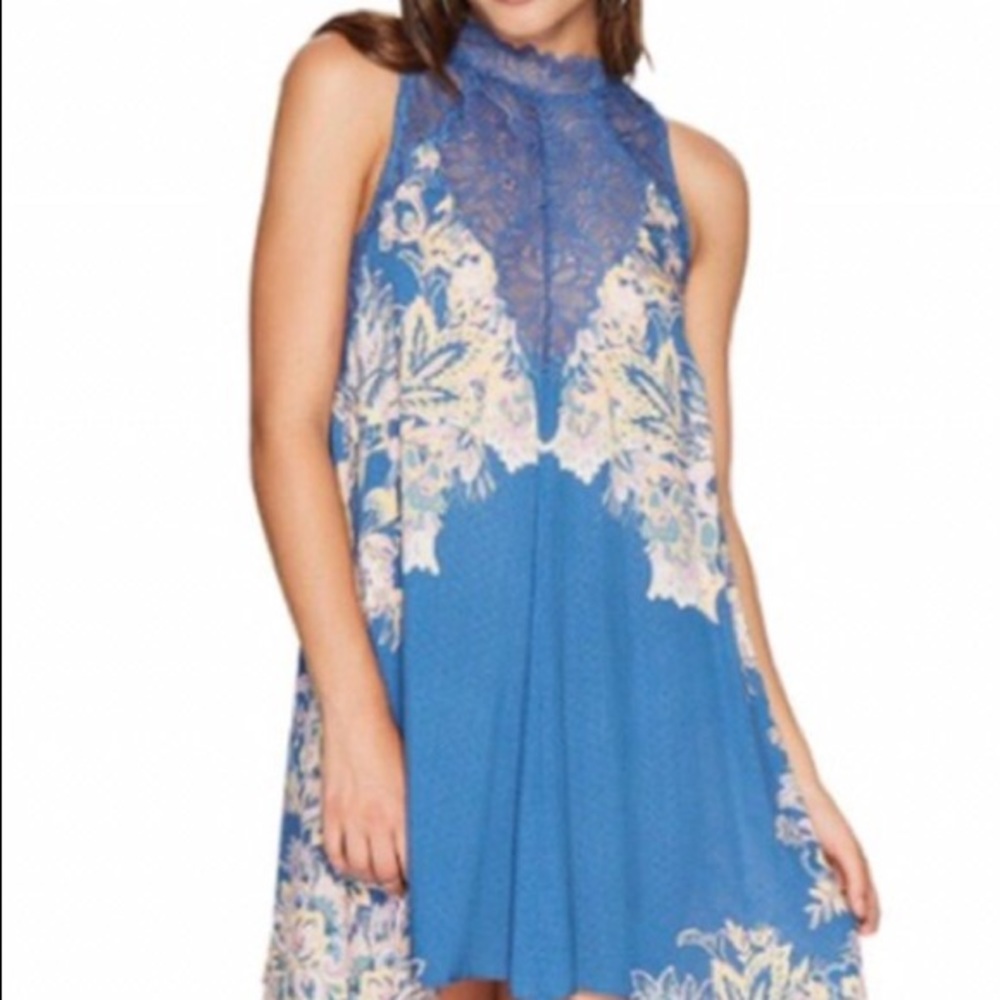 Free people blue lace dress M